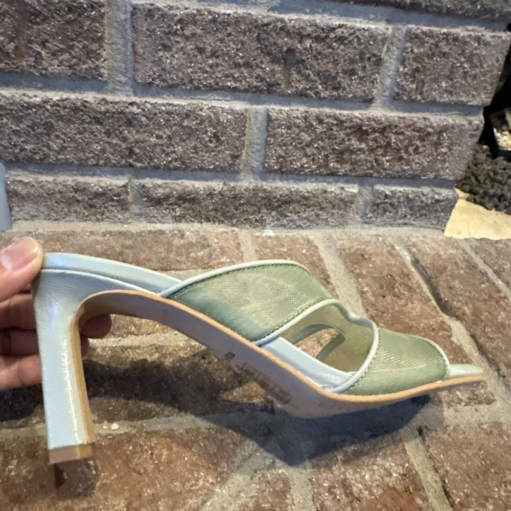 Dolce Vita Womens Sandals Green Mesh Open-Toe Slide Square Toe Size 6 #498